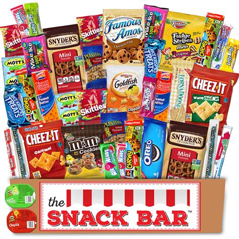 The Snack Bar Snack Care Package 40 Count Variety Assortment With American Candy Fruit