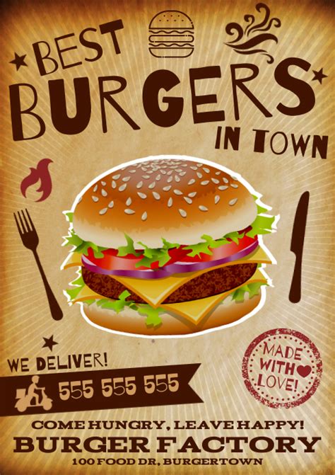 Burger Poster Template Postermywall