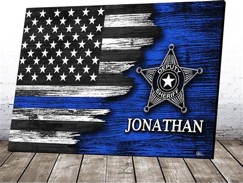 Personalized Custom Name Number Badge Deputy Sheriff Thin
