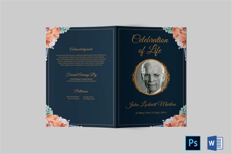 Funeral Program Template Obituary Program Template By Designscozy