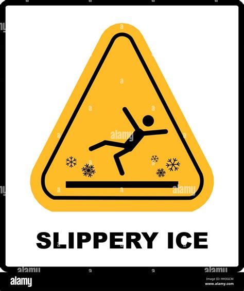 Caution Watch For Ice Vector Sign Slippery Ice Warning Sticker Label