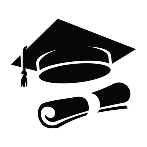 Silhouette Of A Graduation Scroll Illustrations Royalty Free Vector