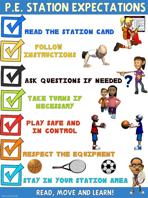 Pe Poster Station Expectations Middle And High School Version