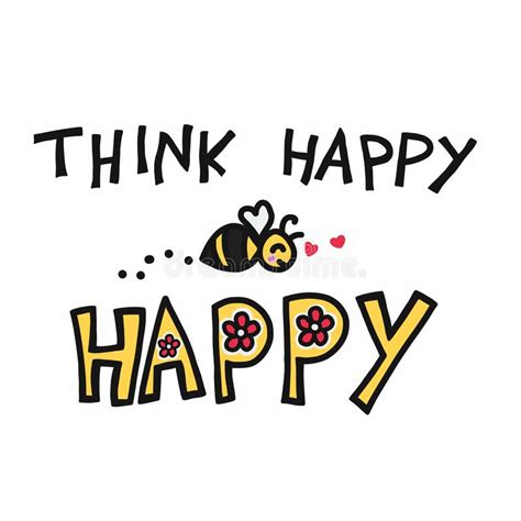 Think Happy Be Happy Vector Illustration Stock Vector