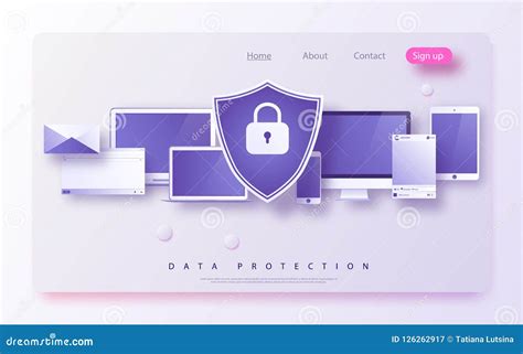 Concept Is Data Security Access It Security Shield On Computer