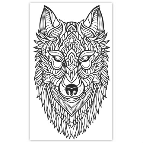 Les stickers tête de loup mandala : Sticker tête de loup mandala