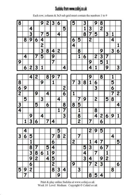 Sudoku Printables 6 Per Page Printable World Holiday