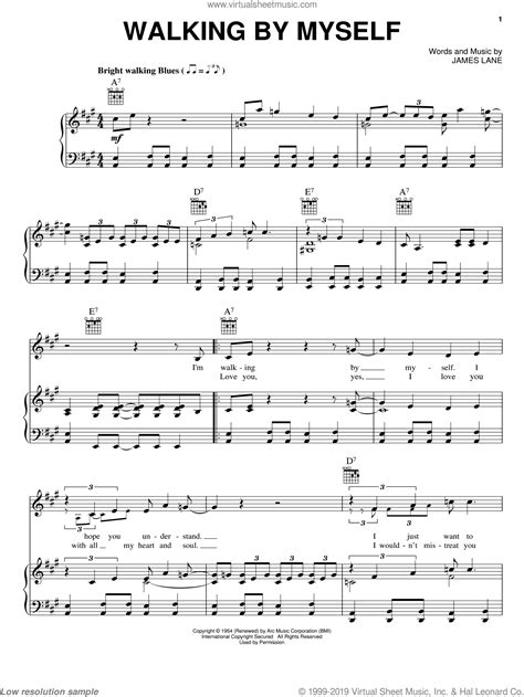 Walking By Myself Sheet Music For Voice Piano Or Guitar Pdf