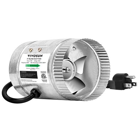 Buy Vivosun 4 Inch Inline Duct Fan 100 Cfm Hvac Exhaust Ventilation Fan With Low Noise For