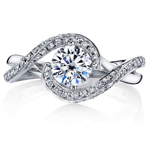 Diamond Bypass Engagement Ring In White Gold