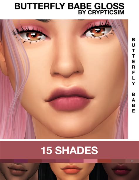 Butterfly Babe Gloss Crypticsim On Patreon Makeup Cc Sims 4 Cc
