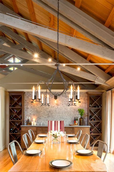 California contemporary main suite is fresh + bright. Slab Dining Table in Industrial Dining Room | HGTV