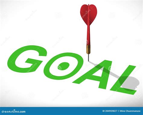 Dart Arrow Missing On Target With Goal Text Stock Illustration
