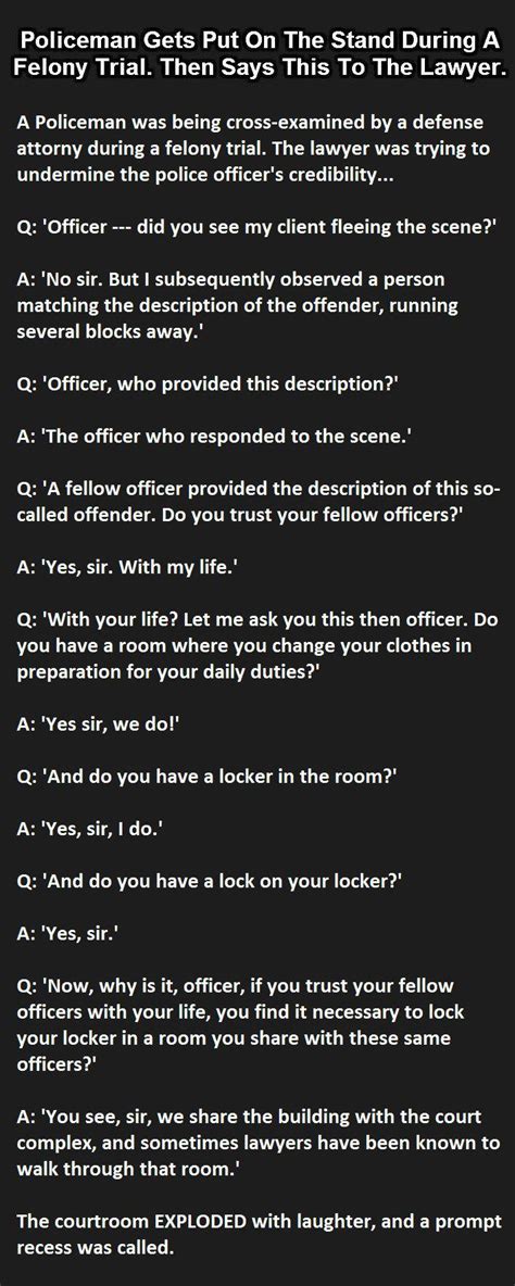 policeman shocks everyone in the courtroom when he says this to the laywer atchuup cool