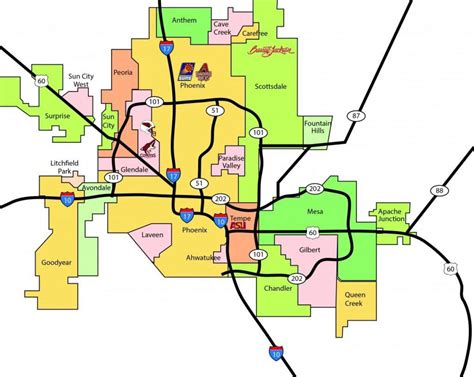 Phoenix Metropolitan Area Map Draw A Topographic Map