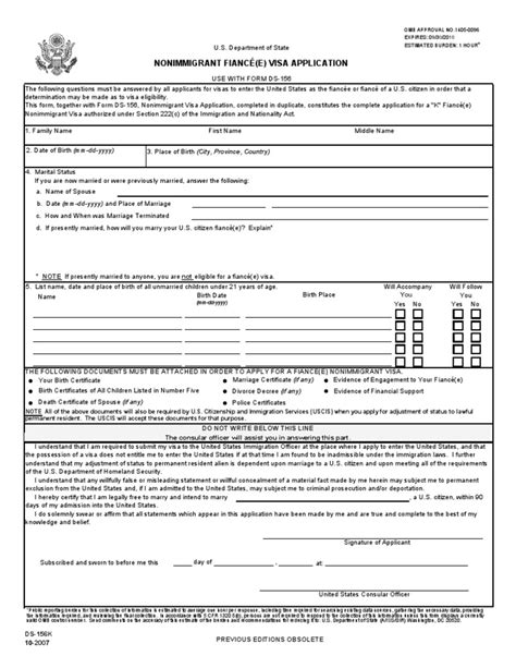 Usa Non Immigrant Fiancee Visa Application Form Pdf Constitutional