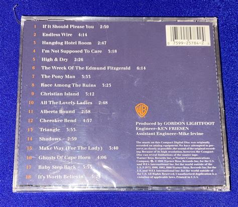 Sealed Gordon Lightfoot Gords Gold Cd Best Ofgreatest Hits 1988 Ebay