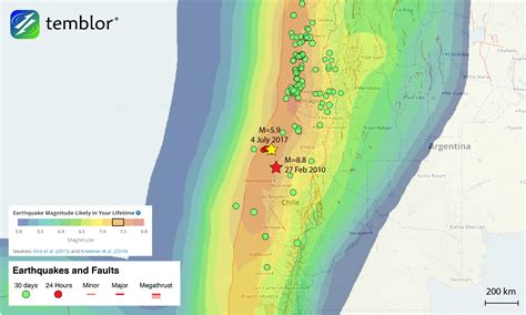 Las cinco noticias más leídas. Chile-earthquake-GEAR-Maule-earthquake-map - Temblor.net