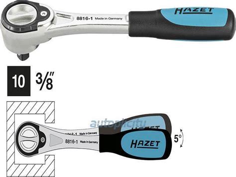 Hazet 8816 1 88161 Fine Tooth Reversible Ratchet 10mm 3 8 Drive For