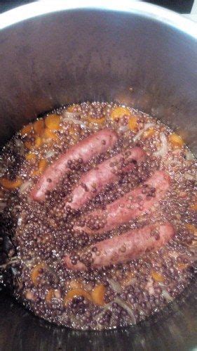 Saucisses lentilles à la cocotte minute Recette