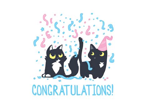 Black Cat Congratulations Card Cat Themed Congratulations Etsy Uk