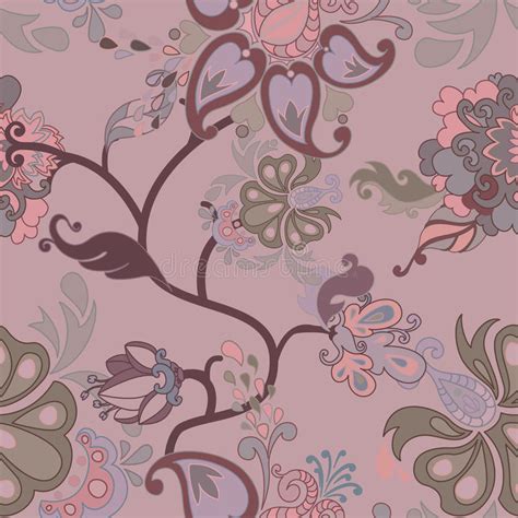 Decorative Floral Boho Seamless Pattern Stock Vector Illustration Of
