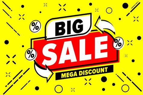 Big Sale Banner With Mega Discount Special Offer Vector Free Download