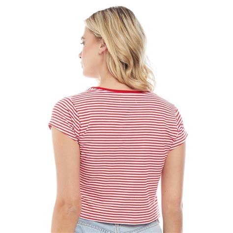 Buy Fluid Womens Striped Cropped Top Redwhite