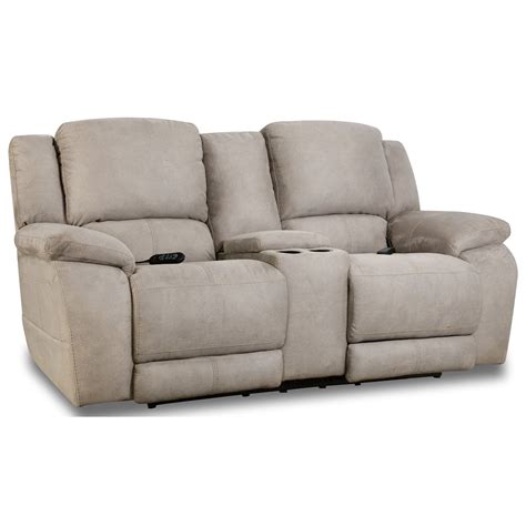 Homestretch 187 Livi Love 311 36 Casual Power Console Loveseat With Cup Holders Suburban
