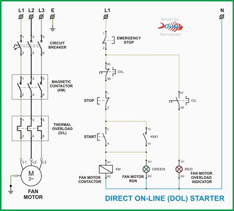 motor starter wiring diagram start stop cadicians blog