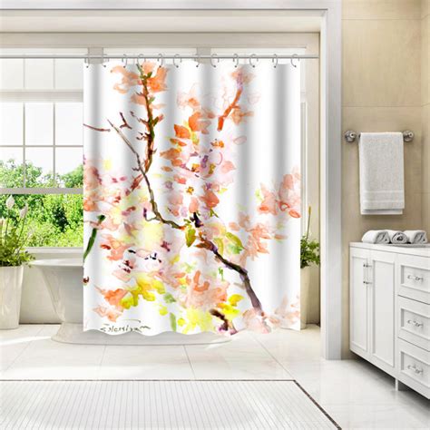 Americanflat 71 X 74 Shower Curtain Sakura Cherry Blossom By Suren