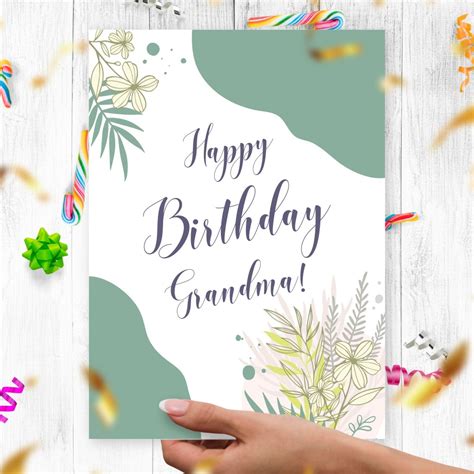 happy birthday grandma birthday card with ts and baloons template editable online