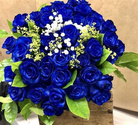 50 Blue Roses Grand Blue Rose Bouquet 50 Blue Rose Delivery