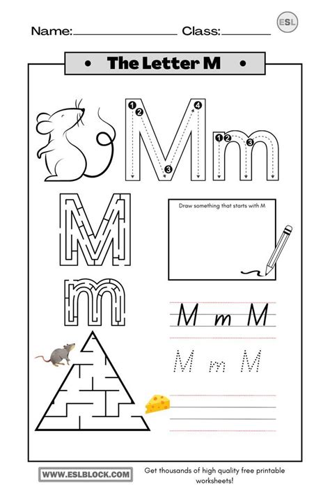 The Letter M Worksheet For Children To Practice Their Handwriting And