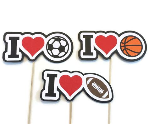 Photo Booth Props Football Basketball Soccer Sports Themed