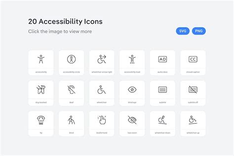 Accessibility Icons — Line By Roywj On Envato Elements