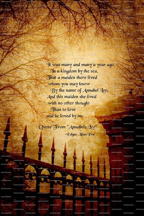 Gothic Edgar Allen Poe Poem Quote Annable By Nevermorepoetryart With