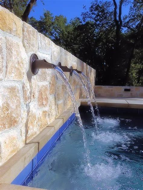 Private Residence Pool Back Wall W Spouts Contemporary