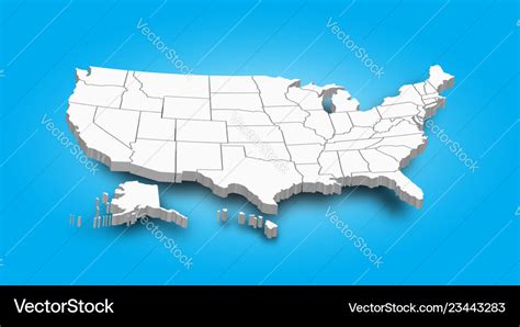 3d Map Of United State Of America Royalty Free Vector Image