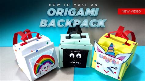 How To Make An Origami Backpack Easy Paper School Bag Back To