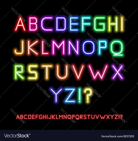 Vector realistic illustration of hot blaze with flying sparkles and burning particles from bonfire, ignition or blacksmith stove. Neon Font Royalty Free Vector Image - VectorStock