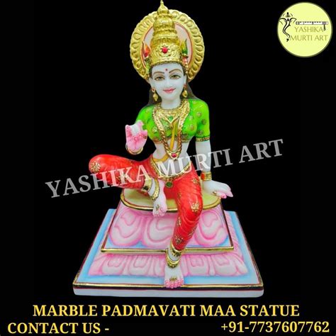 multicolor marble padmavati maa statue for worship size 12 inch to 60 inch at rs 35000 in jaipur