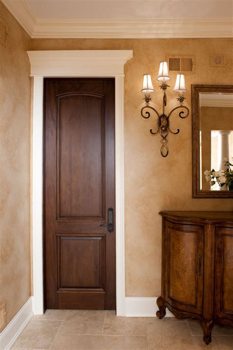 Custom Wood Interior Doors Single Door Two Panel With Raised