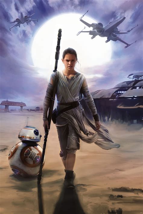Star Wars The Force Awakens 2015 Promotional Art Daisy Ridley