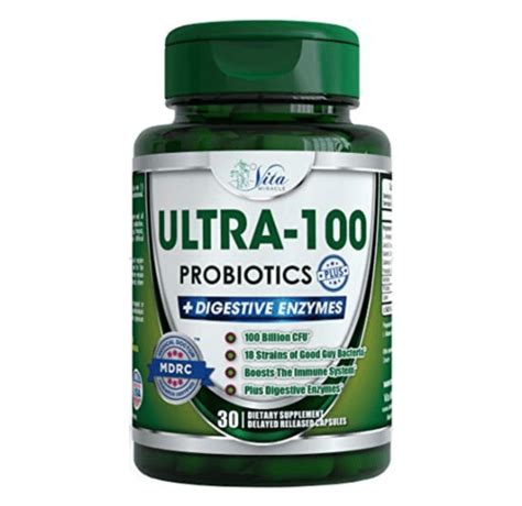100 Billion Probiotic Digestive Enzymes With Probiotics And