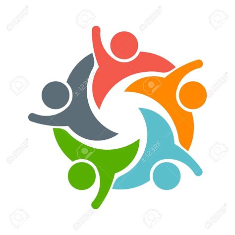 Teamwork People Logo Image Of Five Persons People Logo School Wall