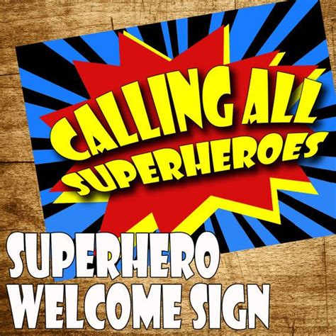 Printable Diy Superhero Party Welcome Sign Superhero Birthday Comic