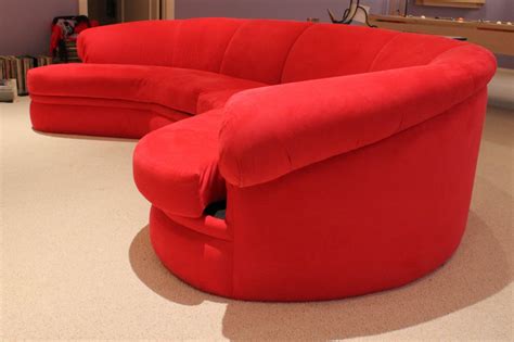 Red Microfiber Sectional Sofa Ebth