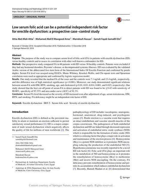 Low Serum Folic Acid Can Be A Potential Independent Risk Factor For