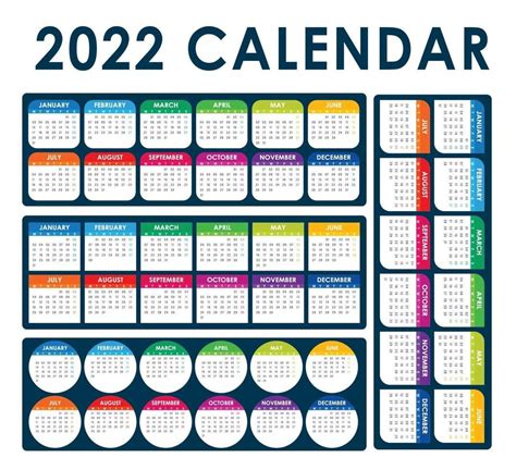 Download 2022 Calendar Vector English Full Editable For Free In 2022